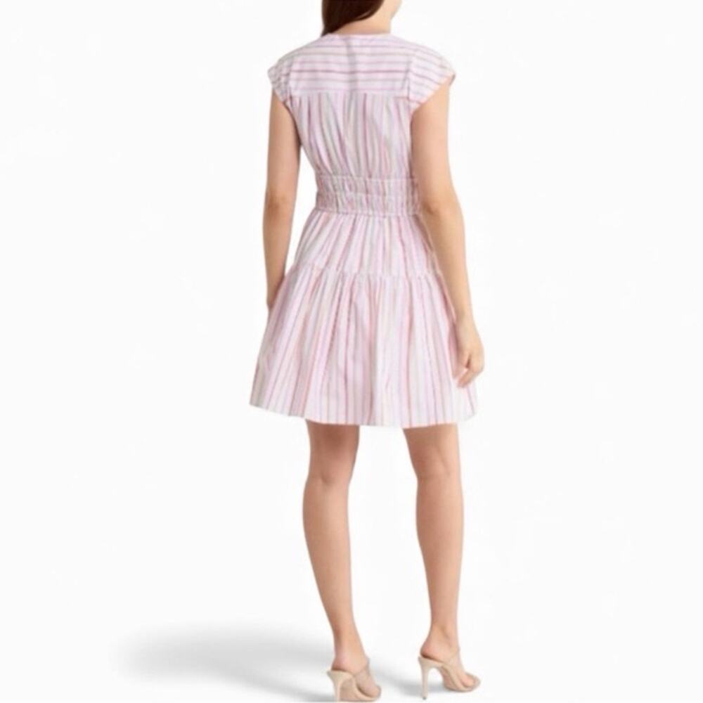 NWT DEREK LAM Coquette Soft Pinstripe Sleeveless Fit and flare Midi Dress - Picture 12 of 14
